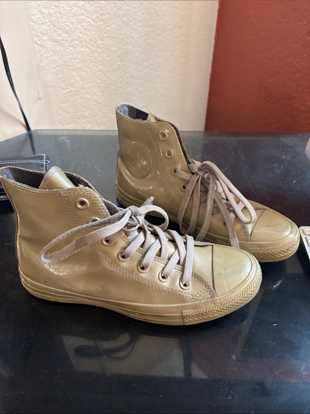 Converse High-Top Sneakers in Tan